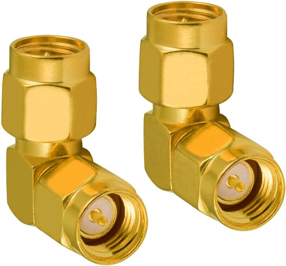 SMA Stekker Haakse Adapter 90 Graden voor 4G LTE Antenne en WiFi Routers (2 Stuks)