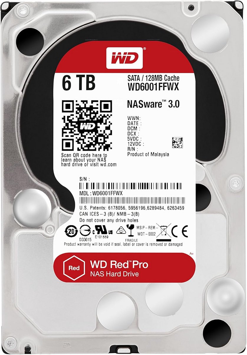Interne harde schijf 6TB SATA 6 Gb/s 3,5 inch voor NAS en servers