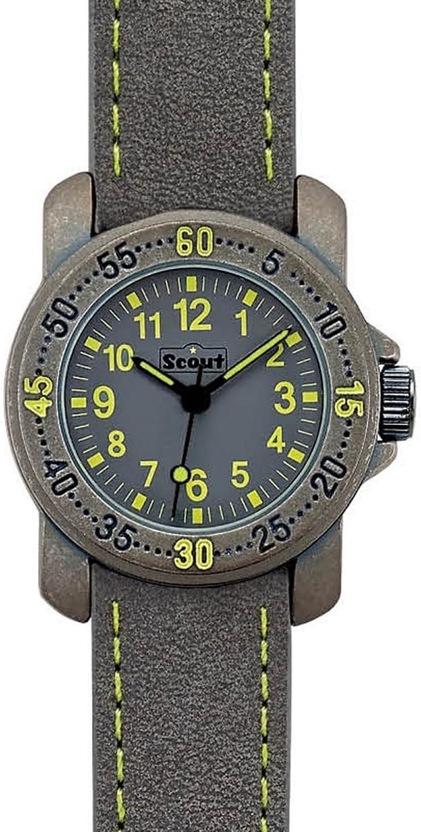 Jongens Analoog Kwarts Horloge met Grijze Kunstleren Band