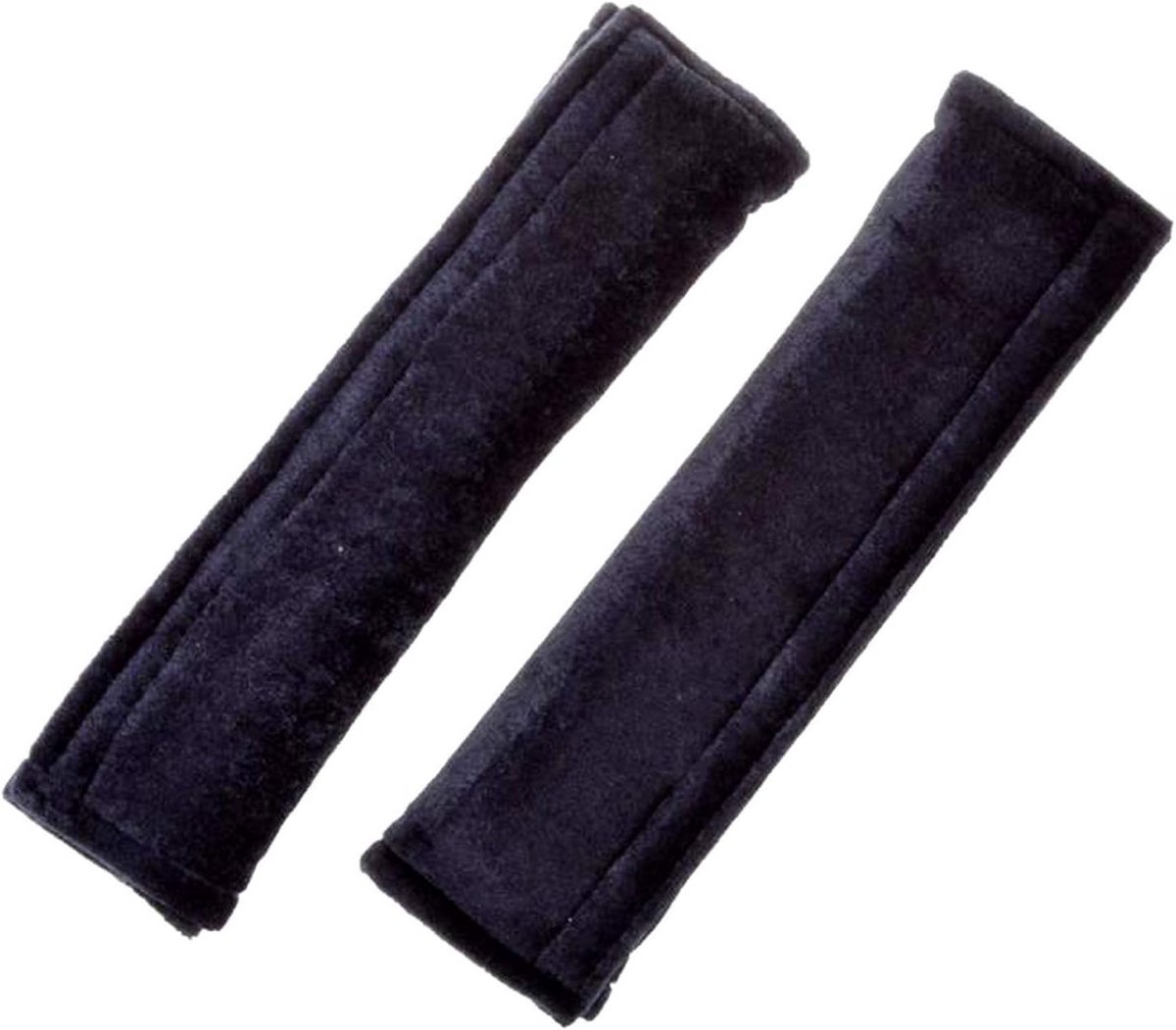 Set van 2 Zachte Velours Autogordelhoezen met Klittenband Zwart