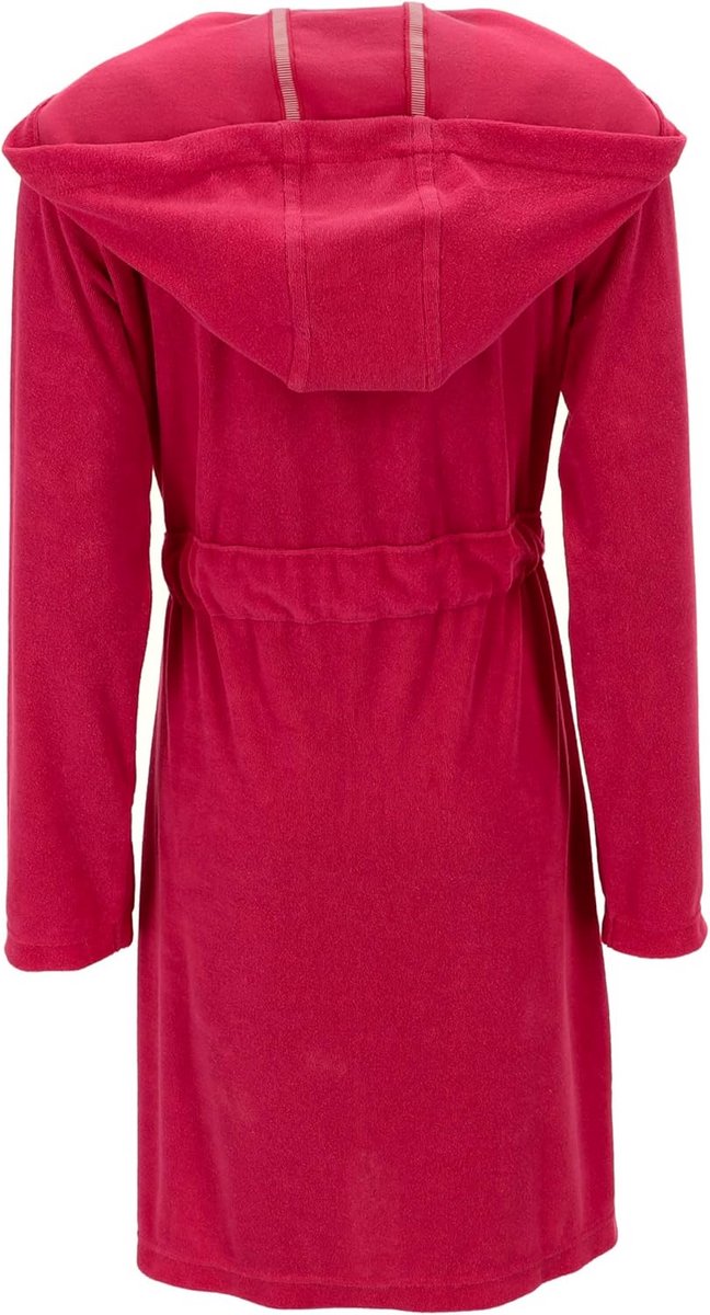 Dames badjas kersenrood comfortabel en zacht katoenmix