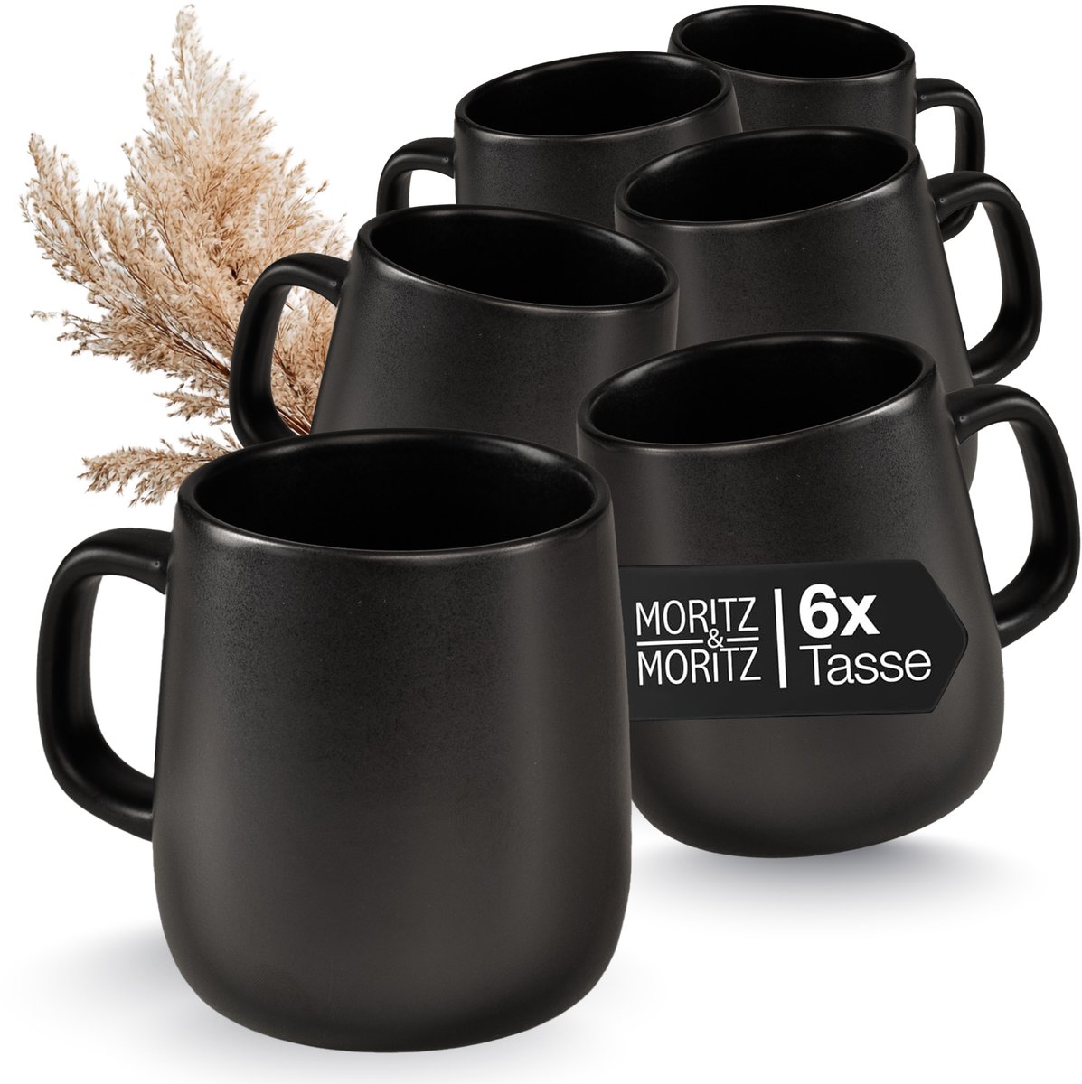 Moritz & Moritz VIDA Koffiekopjes Set - 6 Stuks - Koffiebeker met Oor - Koffie Mok 380 ML