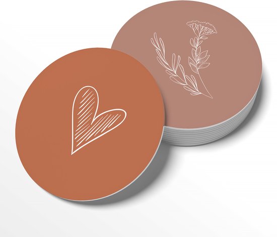 FOURRURE | Sous-verres 6 pièces - Boho - Coeur - Enjoy! - Relax! - Points - Sous-verres - Sous-verres Forex - Rond