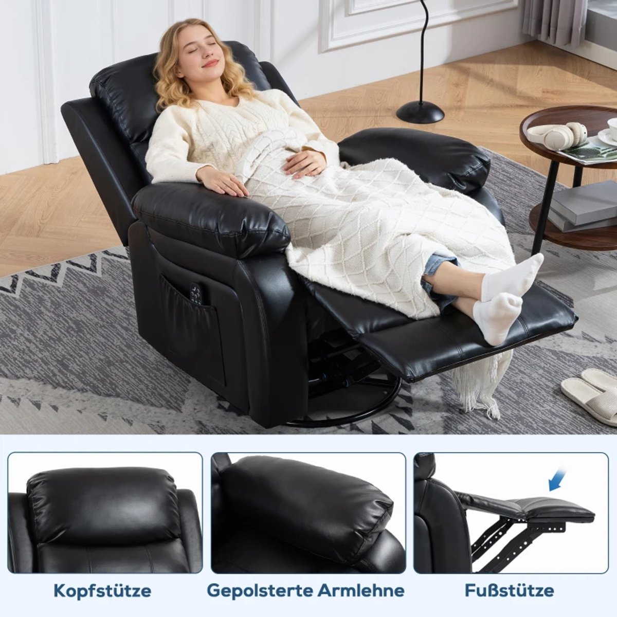 Exoluxe Massagestoel met 360° Draaifunctie en Afstandsbediening - afbeelding 2