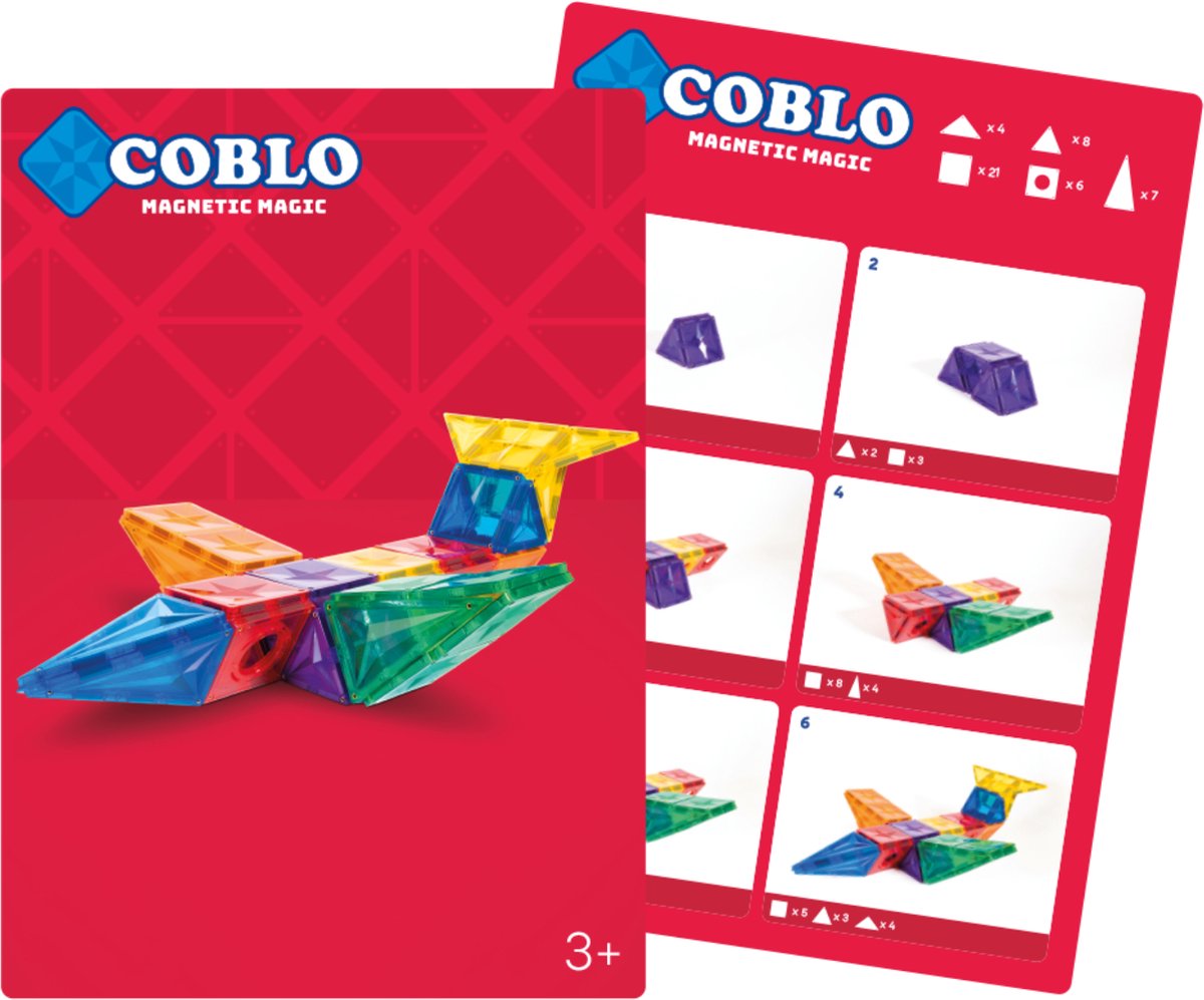Coblo – Magnetic Tiles Bouwkaarten – 32 stuks – Uitbreiding voor magnetische tegels – Montessori speelgoed– Magnetisch speelgoed – Vanaf 3 jaar — afbeelding 2