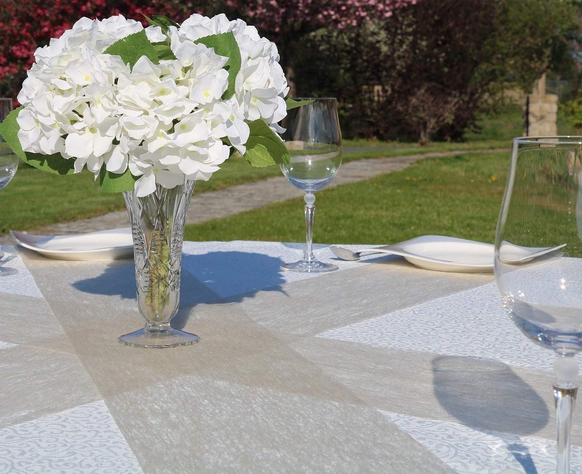 Luxe Vlies Tafeldecoratie Loper - 25 Meter Rol voor Feestelijke Tafelstyling