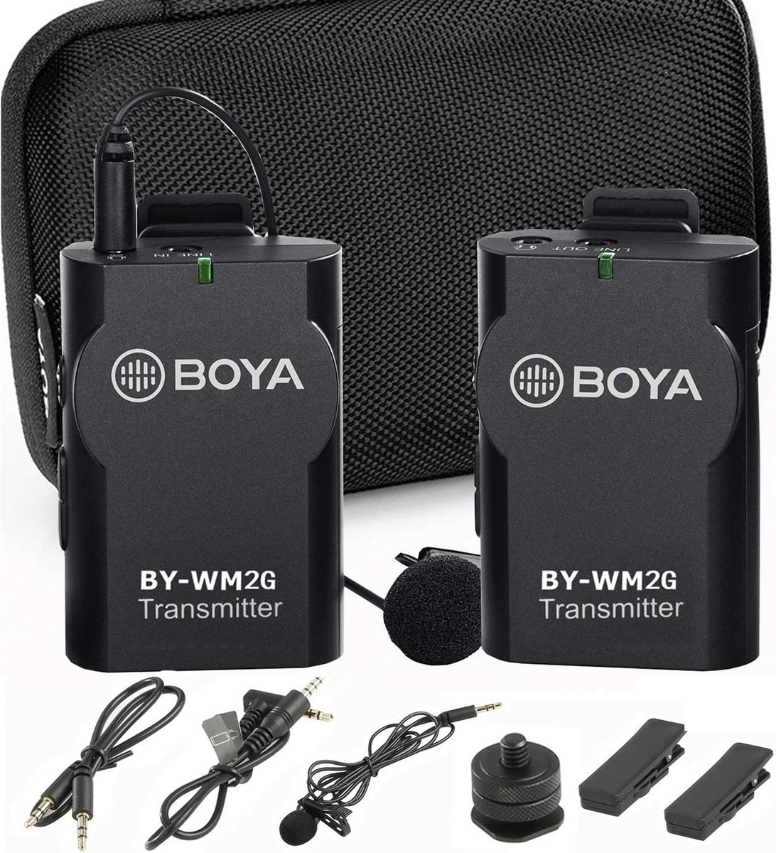 Draadloze Lavalier Microfoon voor Camera en Smartphone - Compact en Draagbaar