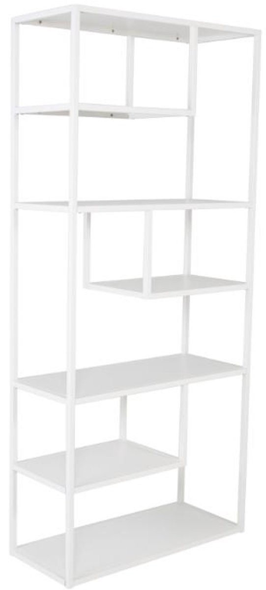 Staal wandkast 5 planken wit.