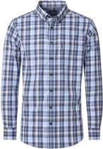 CASA MODA Sport casual fit overhemd - melange - blauw - lichtblauw - wit - beige geruit