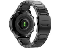 Titanium bandje - RVS - geschikt voor Garmin Fenix 5 (PLUS) / 6 (Pro) / 7 (Pro) / 8 (47 mm) / E (47 mm) / Epix (Pro) (2) 47 mm / Approach S60/S62/S70 47 mm / MARQ / Instinct 1/2/3 (45mm) - zwart