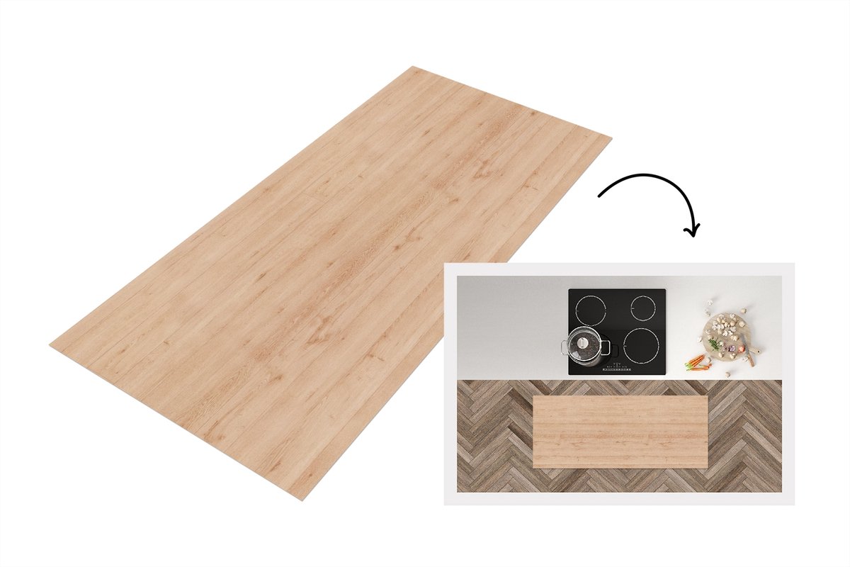 KitchenYeah Keukenloper 120x50 cm - Keukenmat vinyl Hout - Patronen - Planken - Keukenmatten loper - Keuken vloerkleed tapijt Hout - Planken