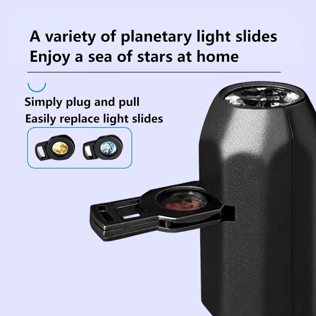Projector - Planet Projector Sterren Nachtlamp - Galaxy Projector voor Slaapkamer en Kinderkamer - Ruimtelamp met Planeten - USB Aangedreven - 10 Patronen - 1 stuk – foto 7