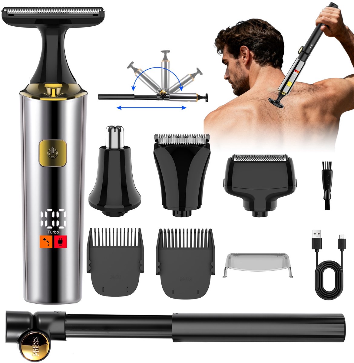 HATTEKER 4-in-1 Lichaamstrimmer Set thumbnail 3