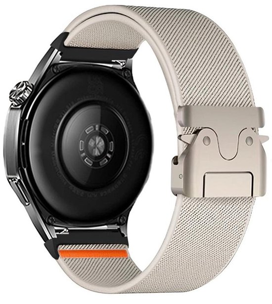 Bracelet en nylon - compatible avec Garmin Venu (2 Plus) / Venu SQ (2) / Vivomove (Style - Sport) / Vivoactive 3 / 5 / 6 / Forerunner 55 / 165 / 245 / 645 / 570 - 42 mm - starlight