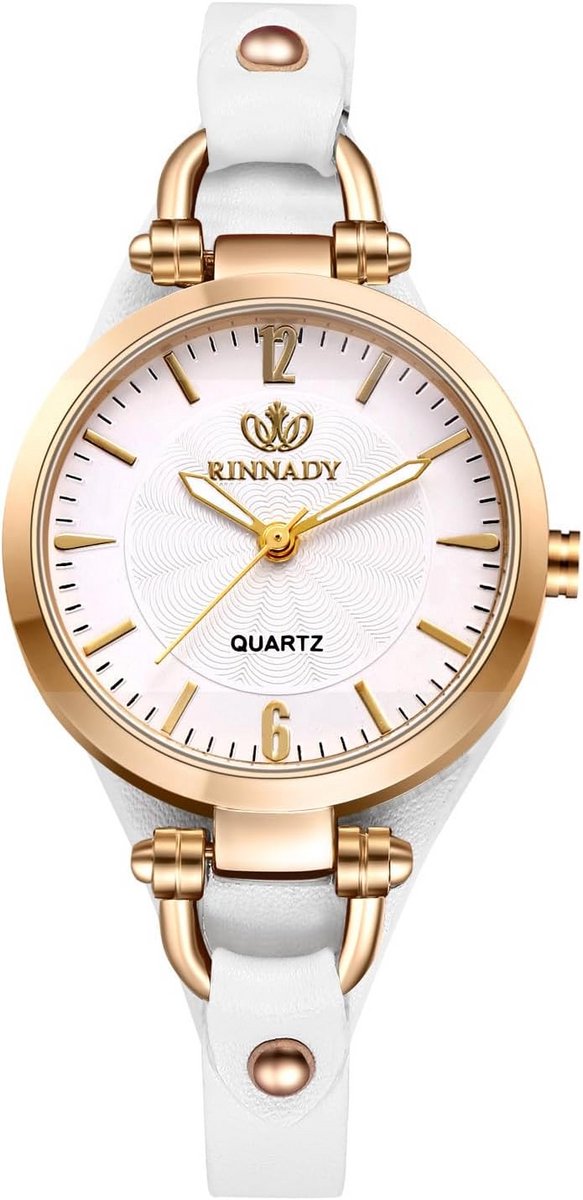 Dames Polshorloge Klein Ovaal Analoog met Smalle Leren Armband