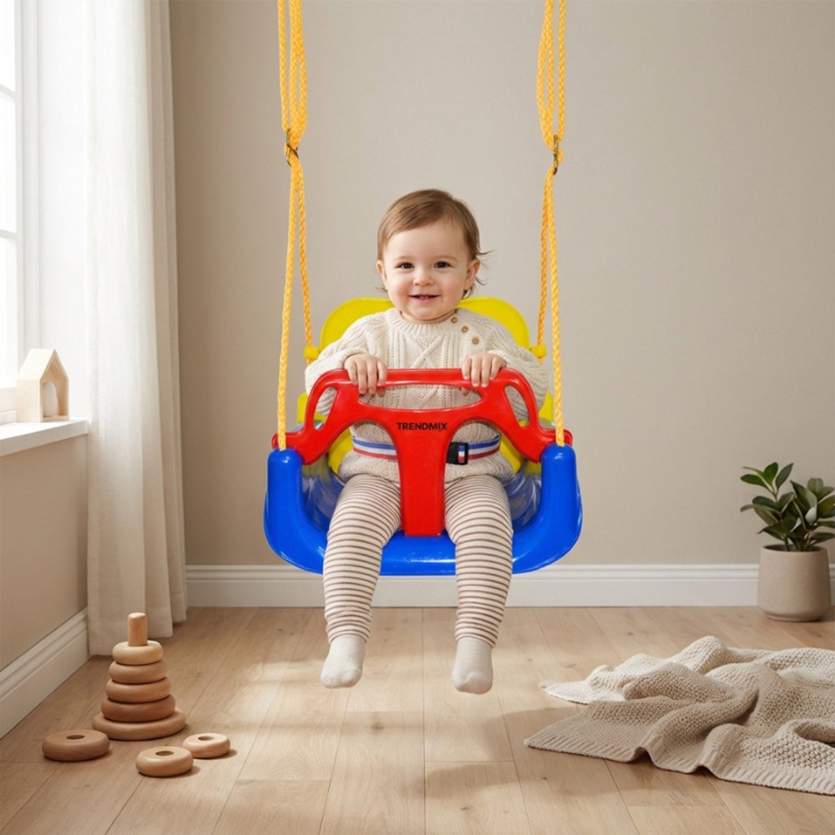 Trendmix Meegroei Schommel 3-in-1 Voor Baby, Peuter & Kleuter – Veilig Met Verstelbare Banden – Voor Binnen & Buiten Gebruik — afbeelding 7