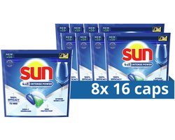 Sun Vaatwascapsules - 4in1 Intense Power - met Cleanboost-technologie - 128 Stuks (8x16) - Voordeelverpakking