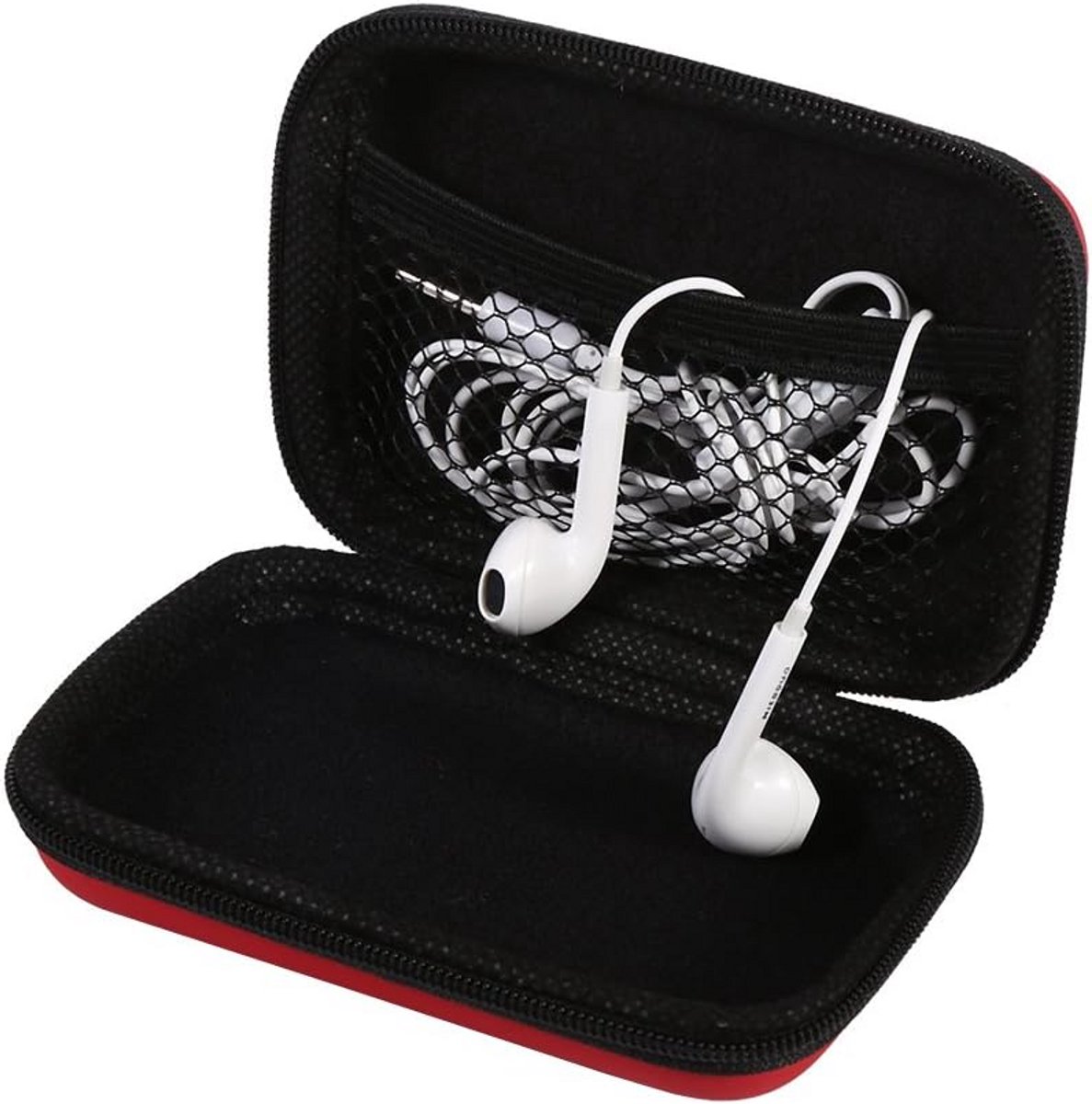 Compacte Opberghoes voor Oortelefoons en Kleine Gadgets - Draagbare Case met Ritssluiting