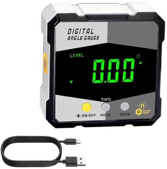 Digital 2-in-1 Winkelsucher Mit Lineal – 360°, 600 Mm, LCD, Edelstahl, Für Holz & Metall