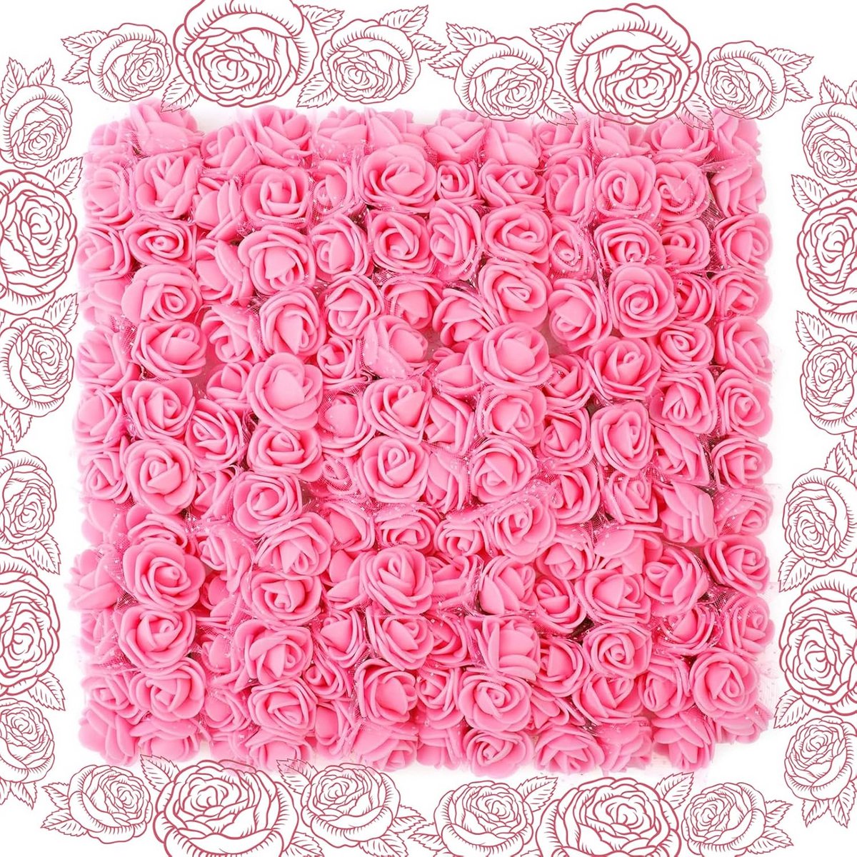 Grote Set van 144 Rozenhoofden van Schuim - Kleine Kunstbloemen voor Knutselen en Decorati