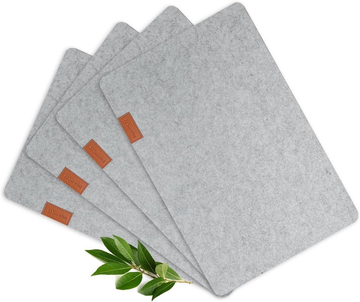 Set van 4 Luxe Rechthoekige Placemats van Hoogwaardig Vilt