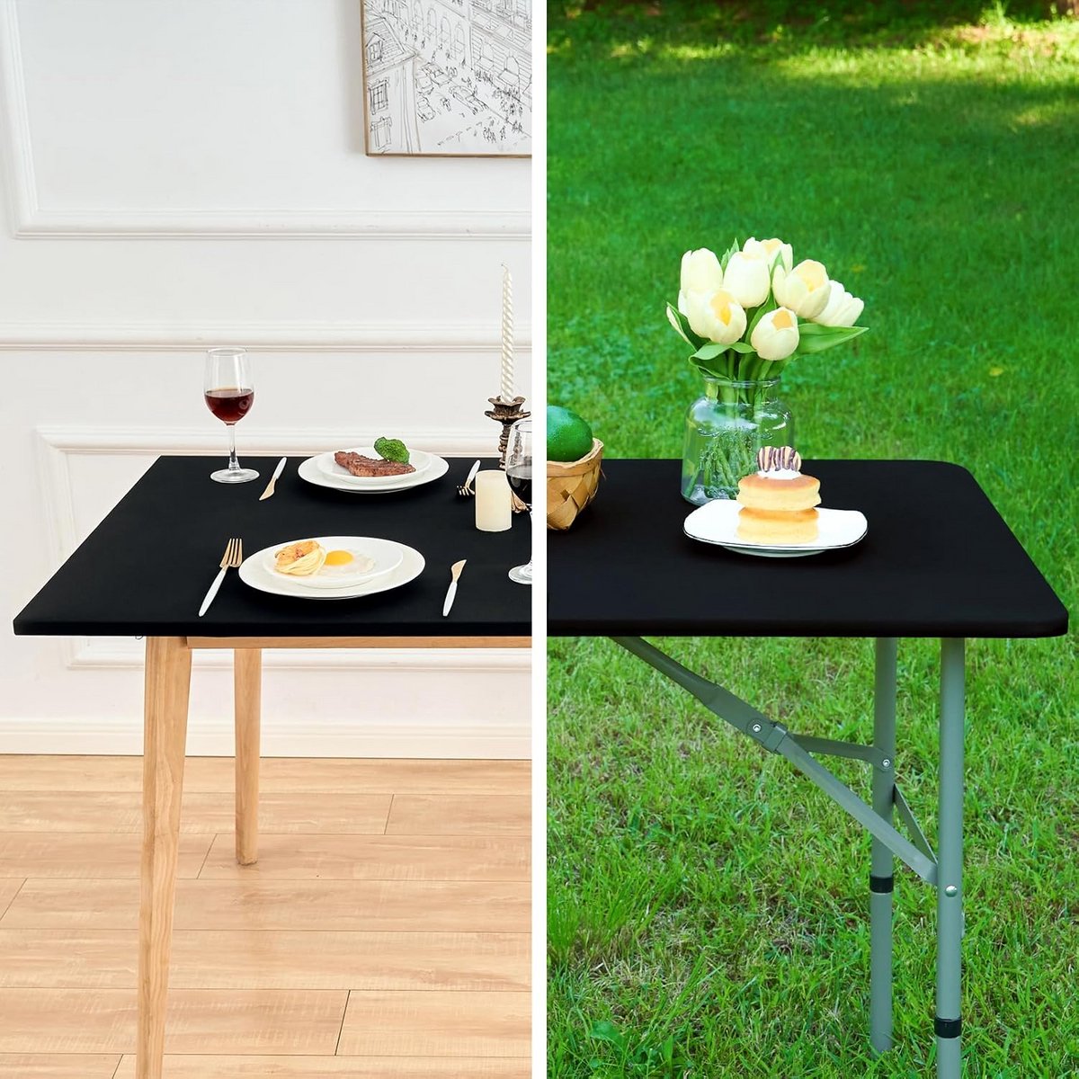 Rekbaar Rechthoekig Tafelkleed Polyester Spandex 91x183 cm Wasbaar Binnen & Buiten