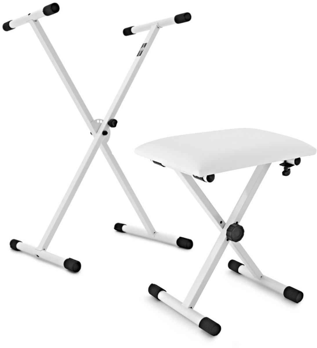Keyboardstandaard en krukset van Gear4music, Wit