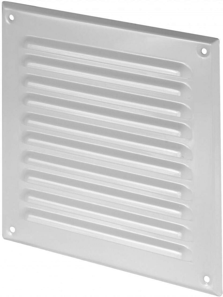 Metalen ventilatierooster met insecten- en vliegengaas voor toevoer en afvoer