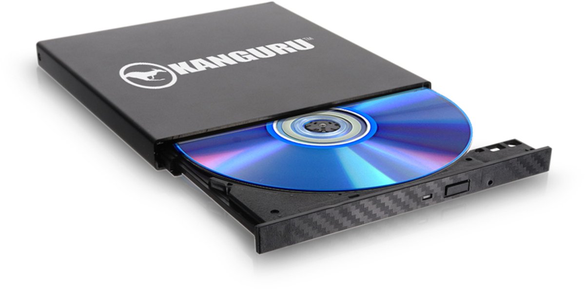 Kanguru – QS Slim BD-RE Blu-ray Brander – Super Speed USB 3 – Secure Firmware – TAA Compliant - Plug and Play - Zwart
