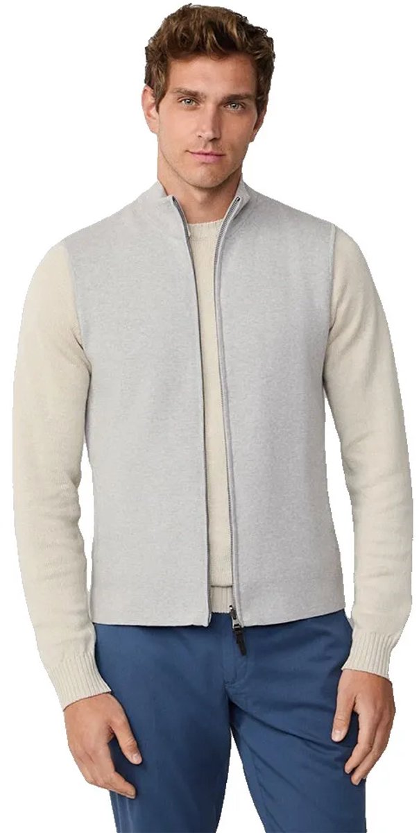 Hackett Milano Gebreid Vest Grijs M Man