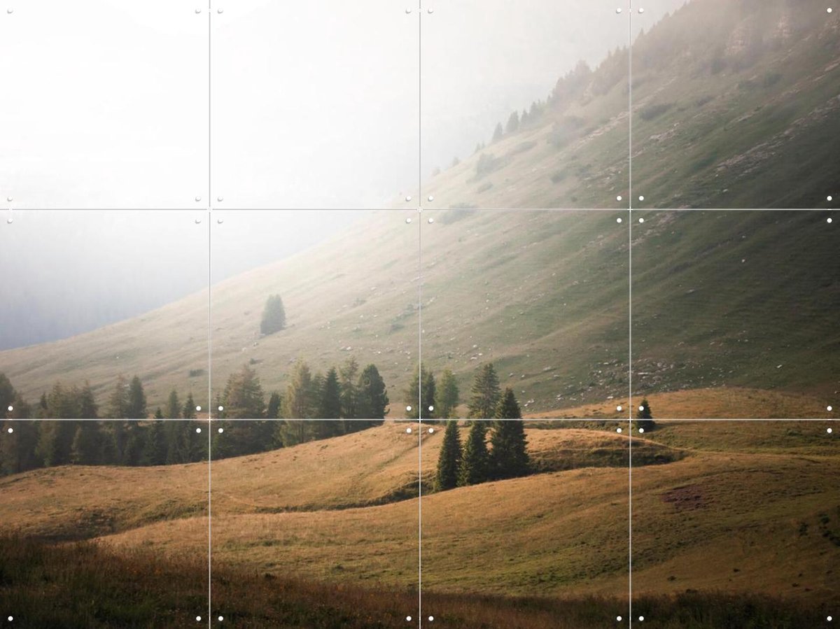 IXXI Hills of Trentino, Claire Droppert - 80 x 60 cm - Gratis ophangtool - Grote wanddecoratie en posters - Fotografie, Realisme, Naturalisme