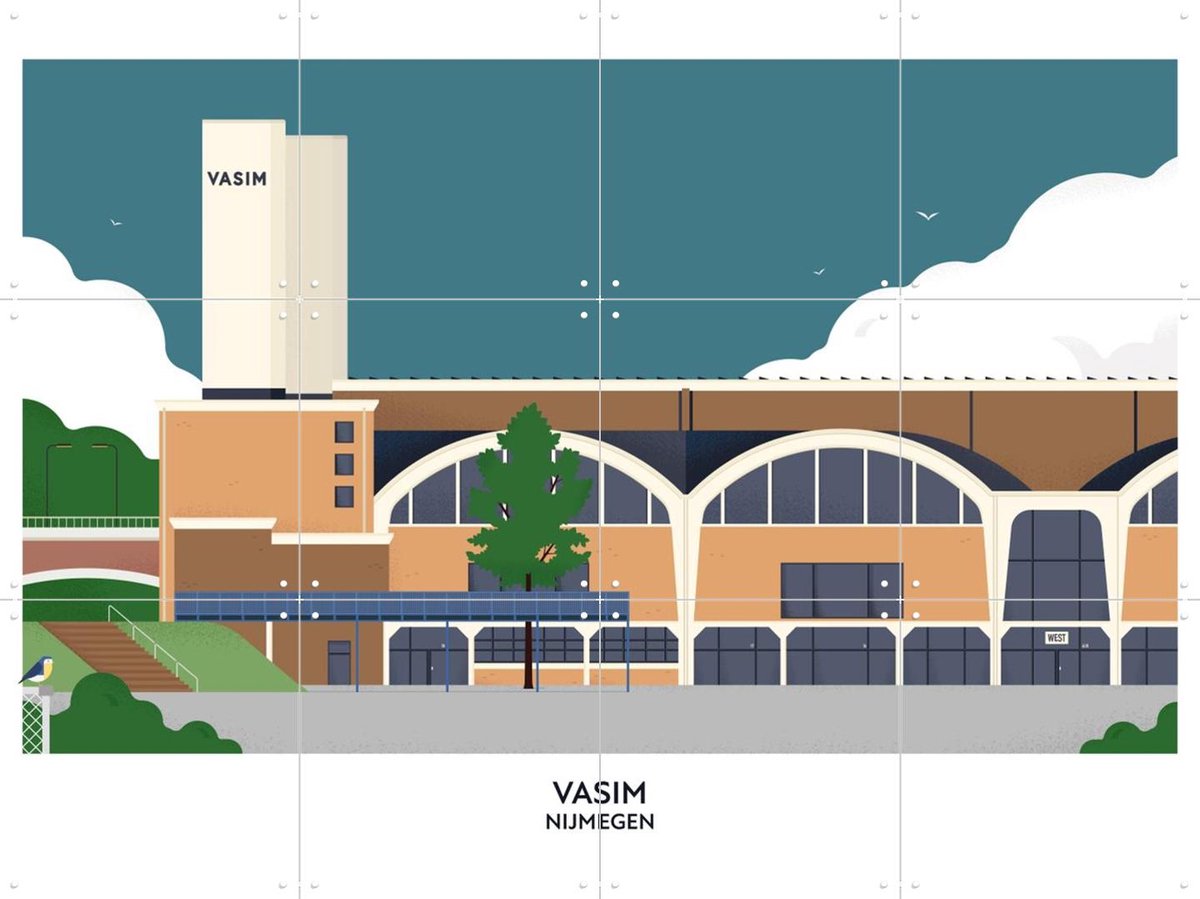 IXXI Vasim, Studio Kars + Boom & Design Podium Nijmegen - 80 x 60 cm - Gratis ophangtool - Grote wanddecoratie en posters - Geometrische Kunst