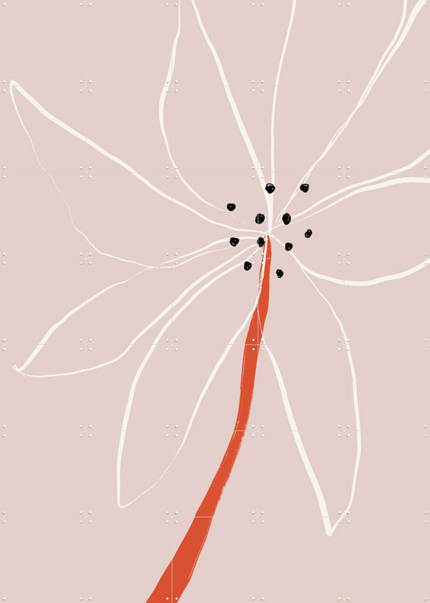IXXI Abstract Flower No 1, uplusmestudio & Various - 100 x 140 cm - Gratis ophangtool - Grote wanddecoratie en posters - Abstract, Line art