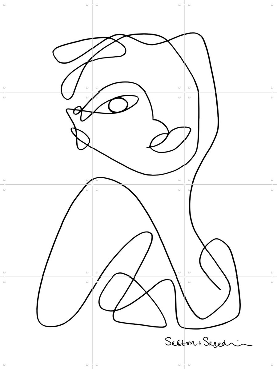 IXXI Hybrid Pearl, Sefton & Segedin - 60 x 80 cm - Gratis ophangtool - Grote wanddecoratie en posters - Abstract, Minimalisme, Line art, Illustraties