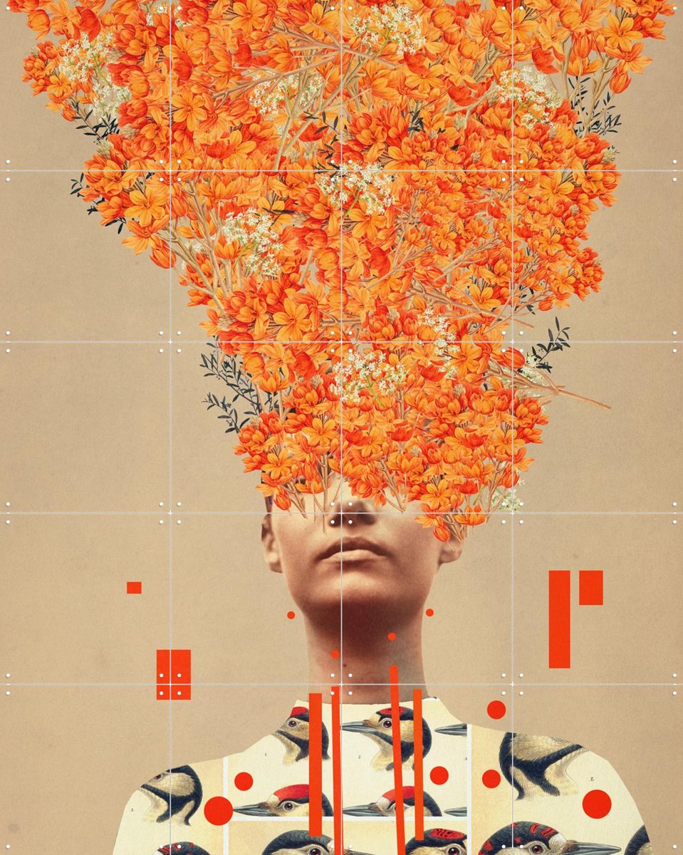 IXXI Bird Flight in Autumn, Frank Moth - 80 x 100 cm - Gratis ophangtool - Grote wanddecoratie en posters - Grafisch Ontwerp, Digitale Kunst