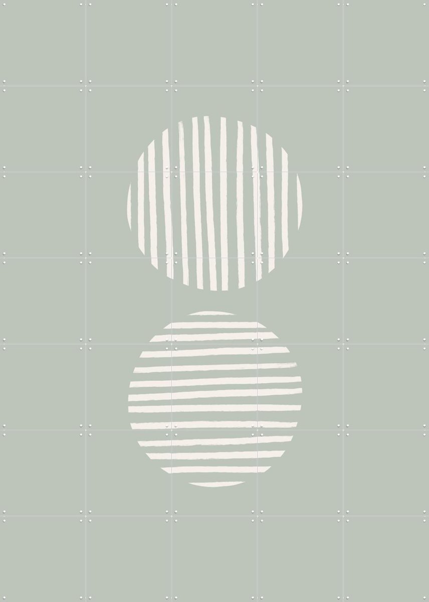 IXXI Striped Circles, Bohomadic Studio - 100 x 140 cm - Gratis ophangtool - Grote wanddecoratie en posters - Abstract, Illustraties, Line art