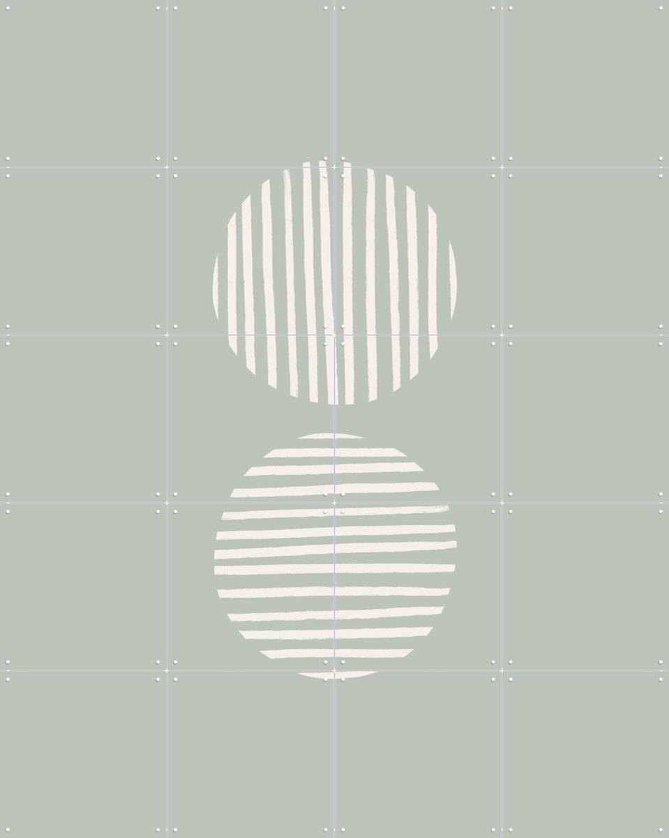 IXXI Striped Circles, Bohomadic Studio - 80 x 100 cm - Gratis ophangtool - Grote wanddecoratie en posters - Abstract, Illustraties, Line art