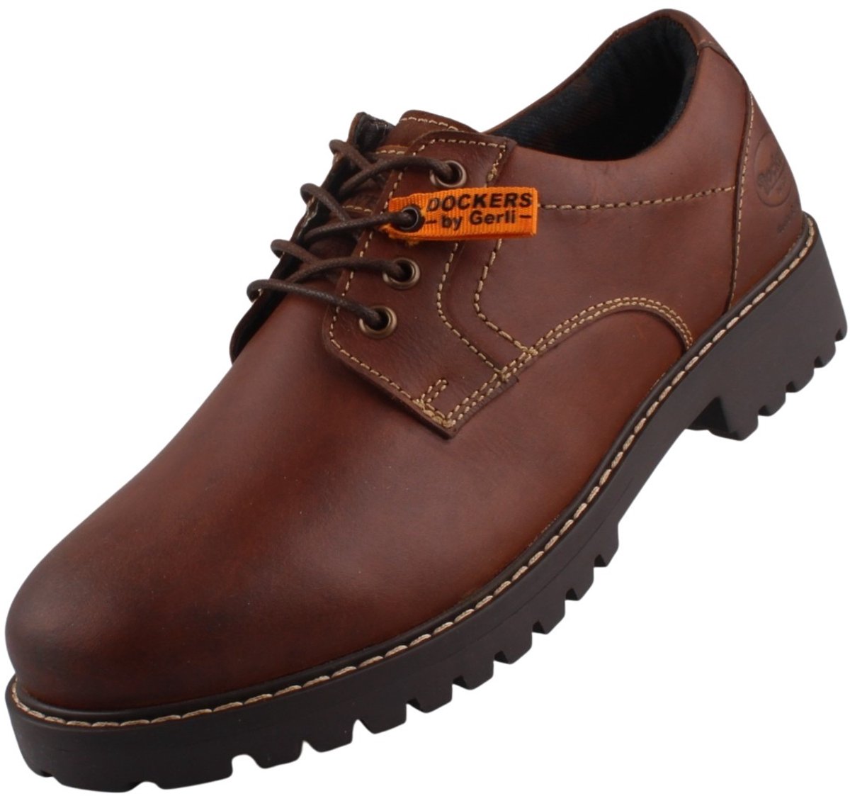 Dockers by Gerli heren lage leren schoenen bruin