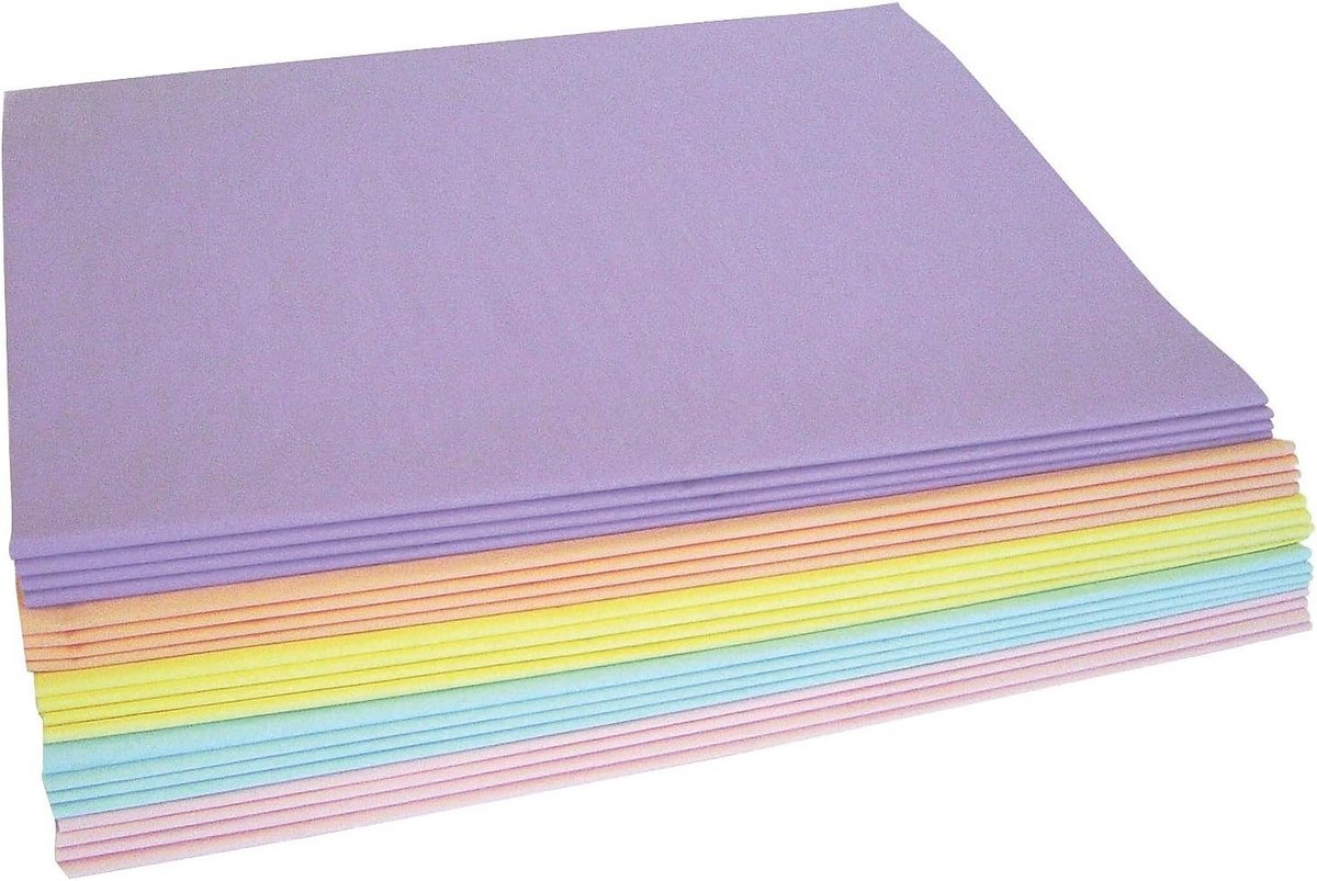 Assortiment Pastel Kleuren Tissuepapier 50 x 76 cm - Luxe Inpakpapier