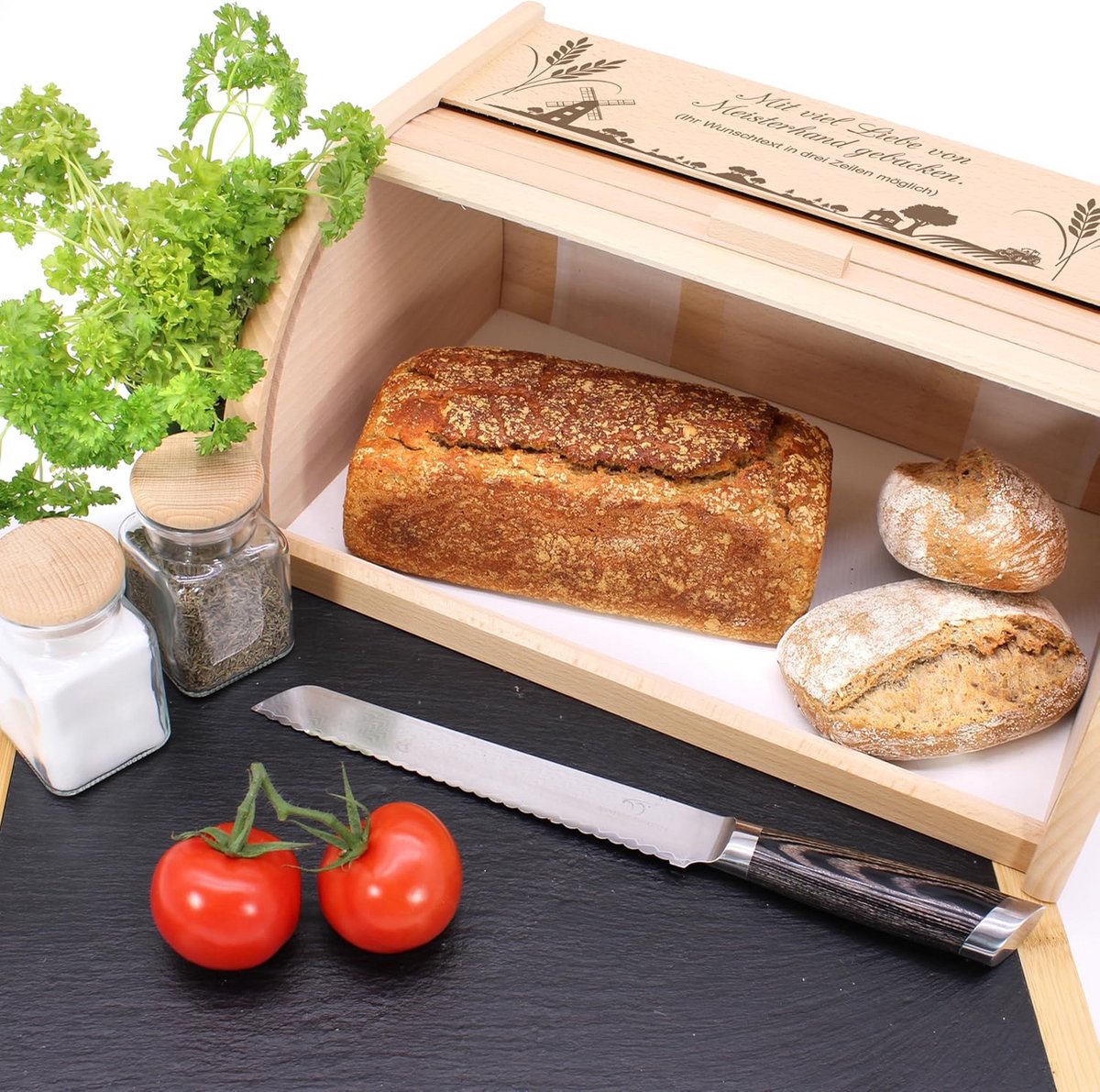 Houten Broodtrommel met Roldeksel - Luxe en Duurzame Brood bewaren