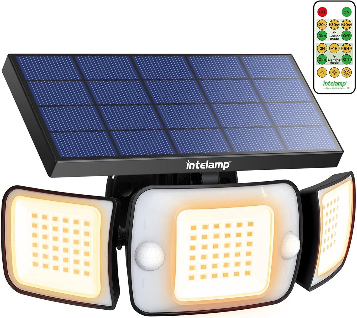 Krachtige Led Buitenlamp op Zonne-energie met Bewegingsmelder en Afstandsbediening