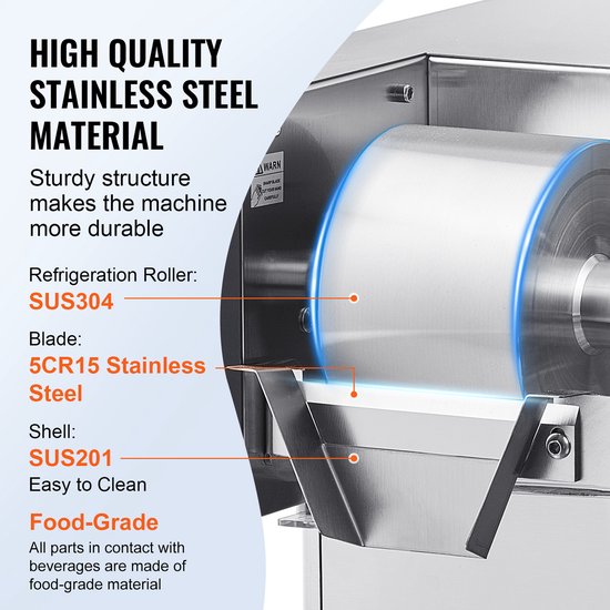 VEVOR CommerciëLe Sneeuwvlokijsmachine 80 KG/24 UUR Ijsscheerapparaat Roestvrij Staal van Vevor — afbeelding 5