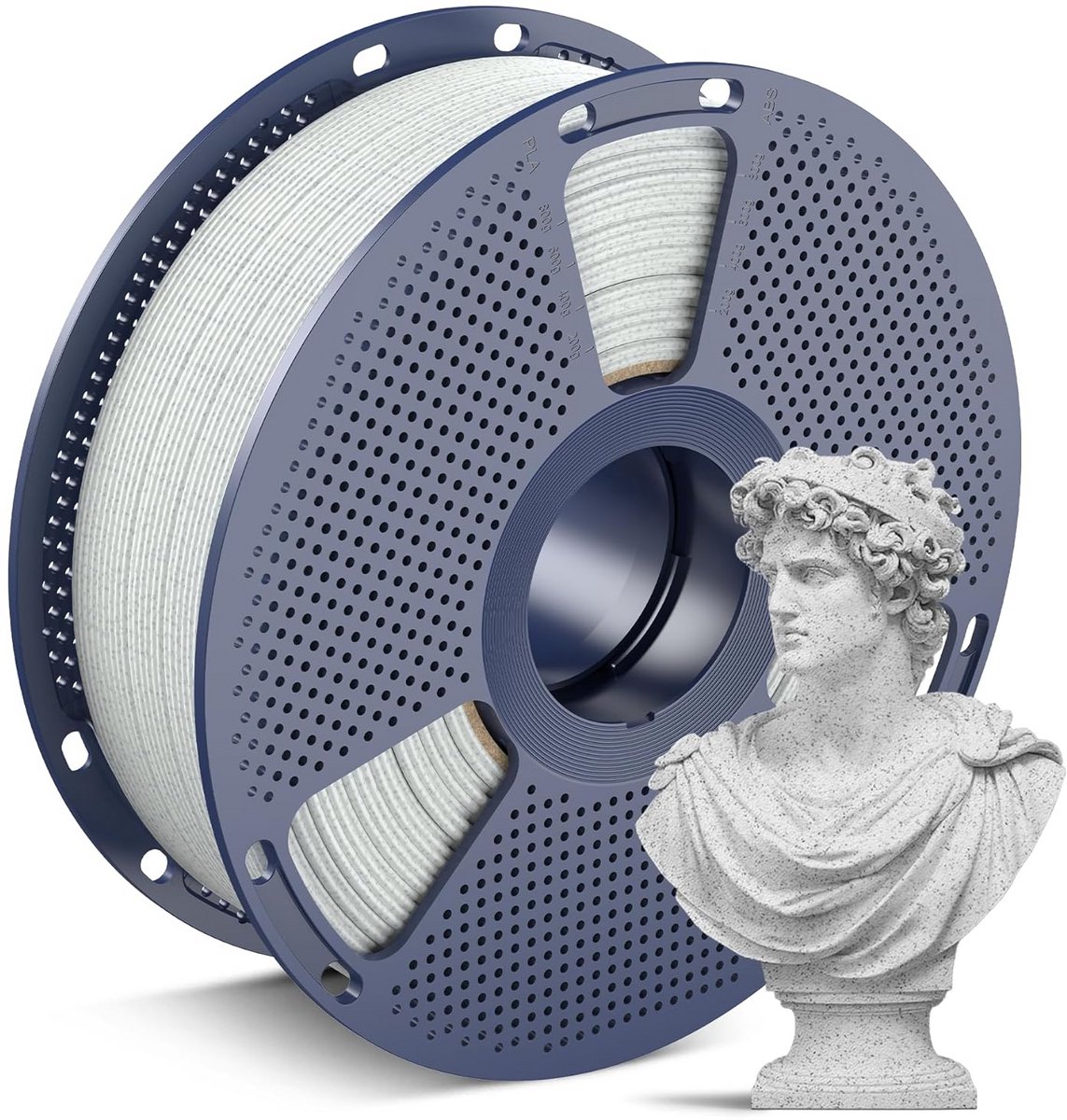3D Printer Filament 1.75mm Hoge Snelheid PLA Marmer Textuur Koel Wit 1kg Spoel