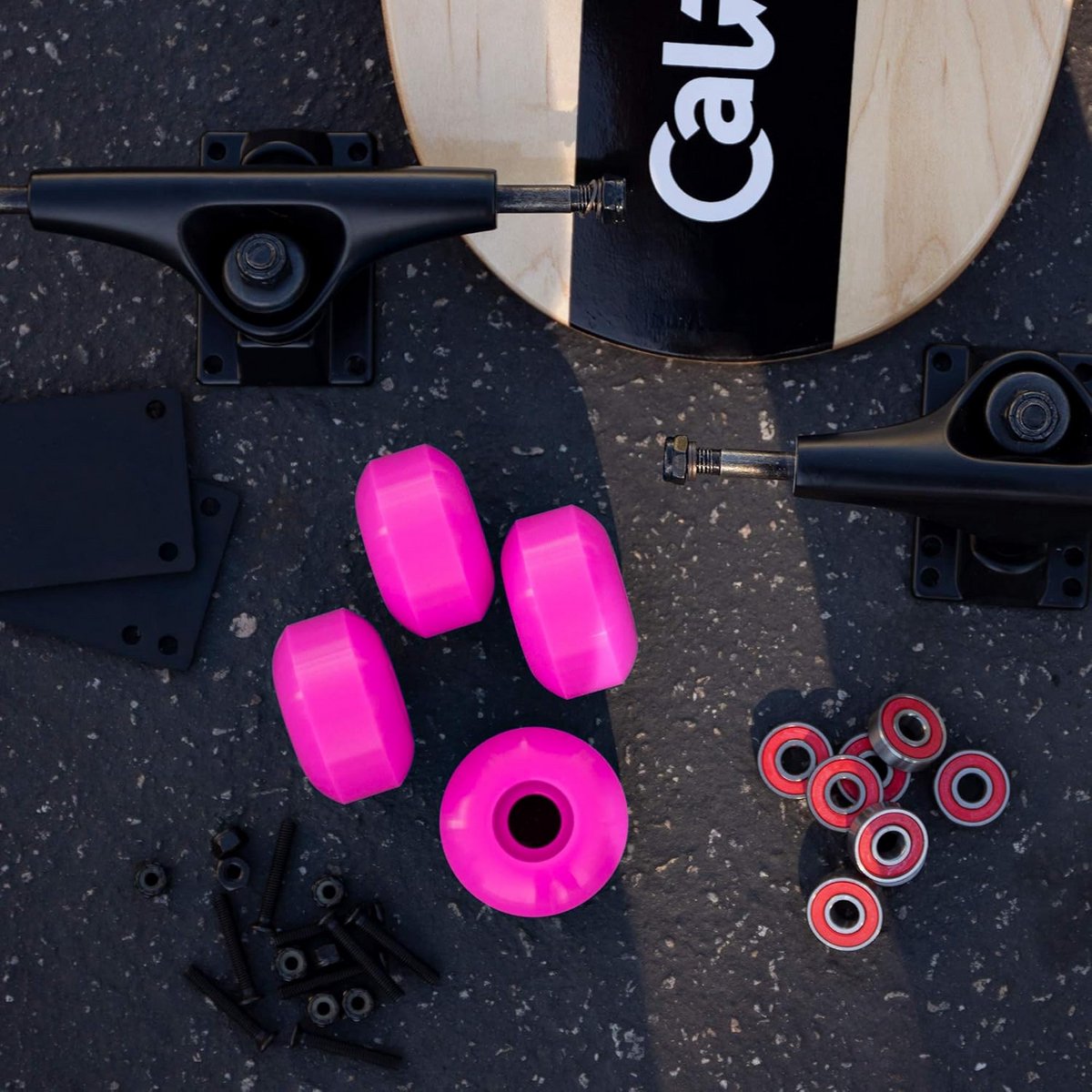 Skateboard Onderdelen Set: 139mm Trucks, Wielen en ABEC-7 Lagers voor Complete Setup