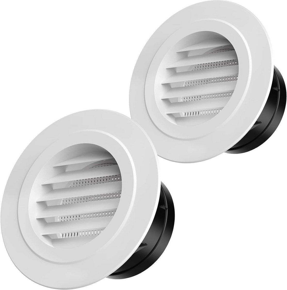 Ronde Ventilatie Rooster 150mm met Insectennet voor Binnen en Buiten - Wit