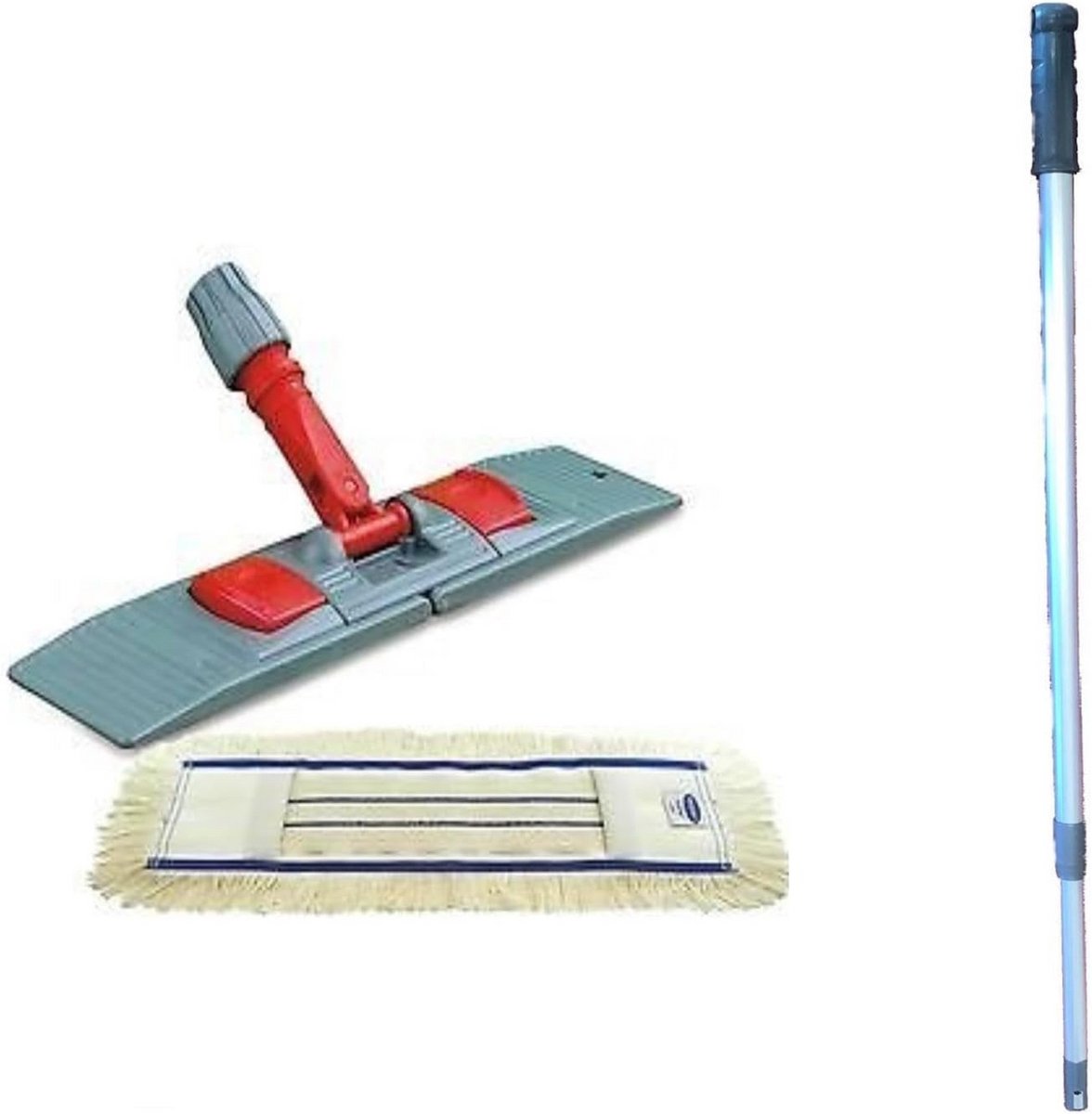 Dweilmop Set met Premium Telescoopsteel en 50 cm Katoenen Mop
