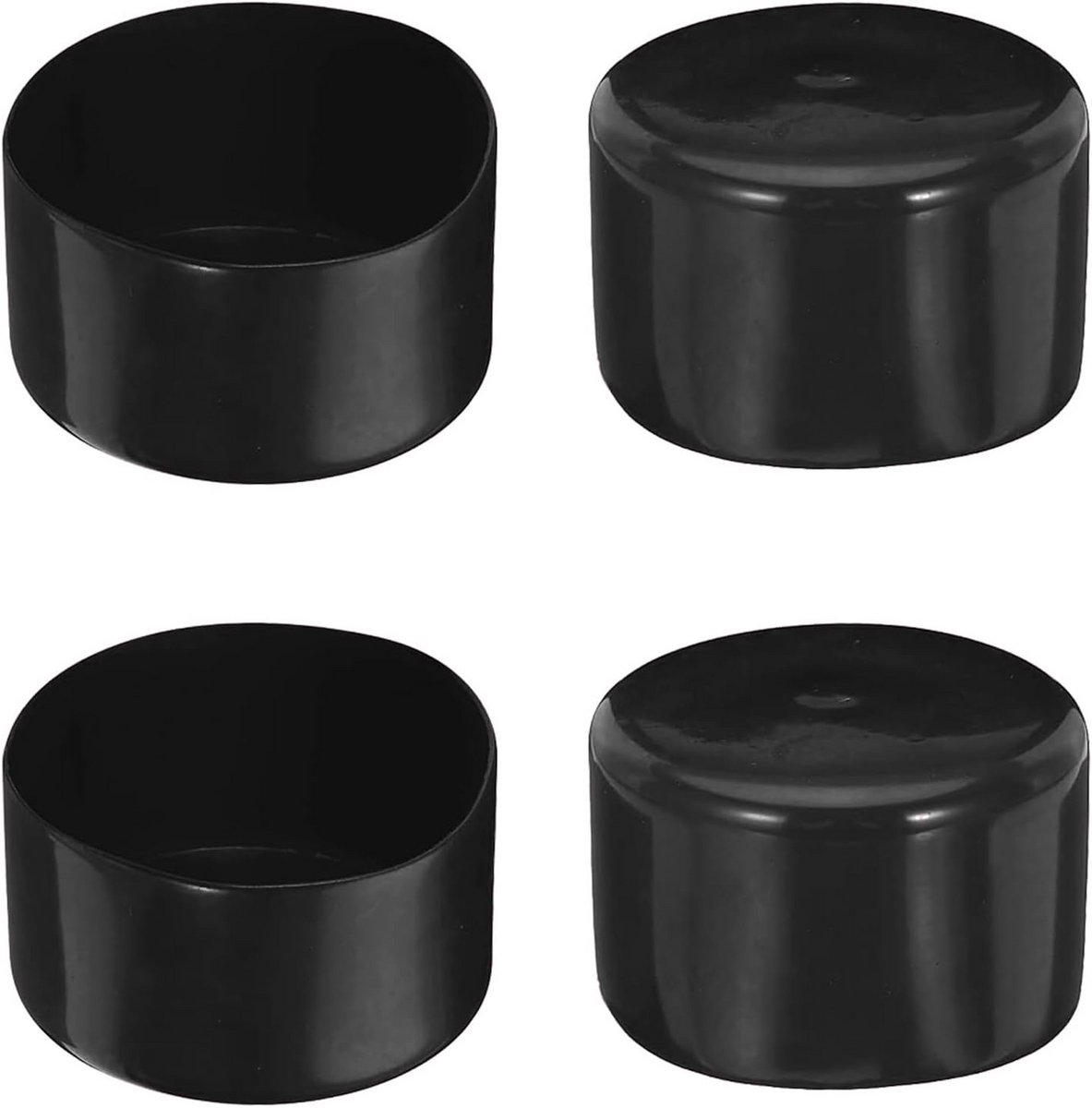 4x Ronde Buisafdichting Dop Rubber PVC - Beschermkap voor Palen, Meubels en Reling (70 mm)