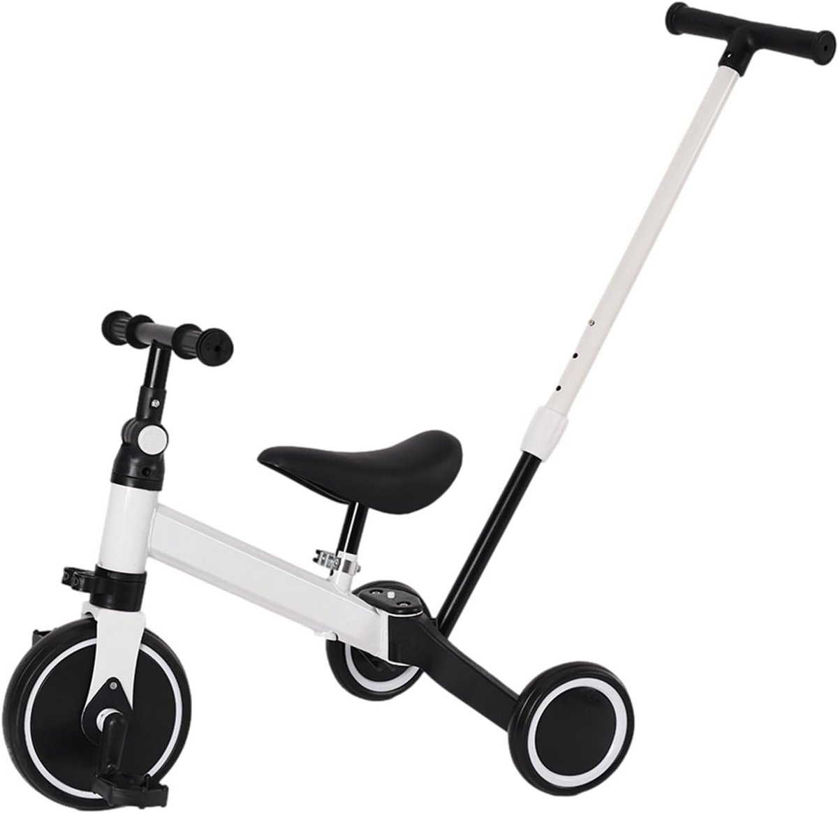 3-in-1 Driewieler Loopfiets met Duwstang voor Peuters vanaf 18 Maanden