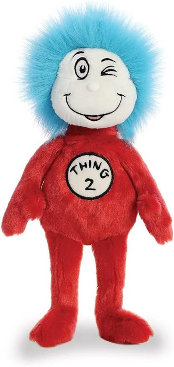 Zacht Speelgoed Knuffel Figuur Thing 2 Rood Blauw Wit Pluche 20 cm