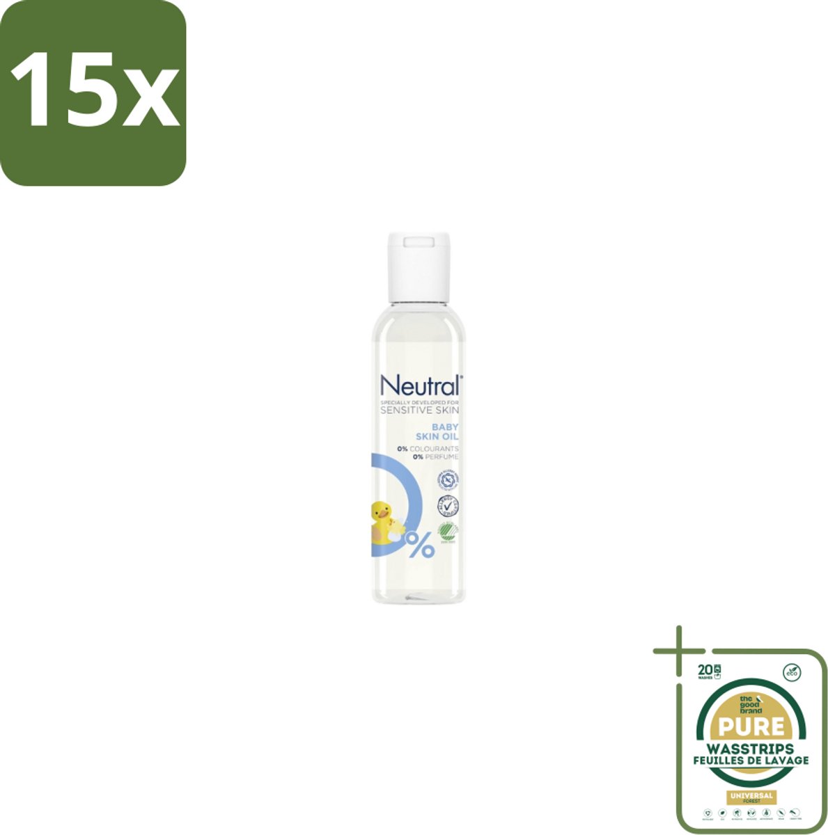 15 x Neutral Baby – Huidolie – Parfumvrij – Gevoelige Babyhuid – 150 ml - Grootverpakking - Babyhuidolie - Gevoelige Babyhuid - Droge Babyhuid - Hypoallergene Huidolie - Babyhuid Verzorging